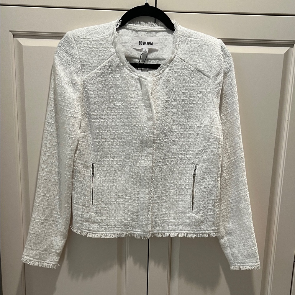 BB Dakota Women's white Textured Blazer small